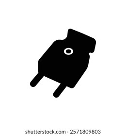Electrical plug black and white flat vector icon and glyph design