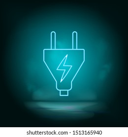 Electrical plug blue neon vector icon. Simple element illustration from map and navigation concept. Electrical plug blue neon vector icon. Real estate concept vector illustration.