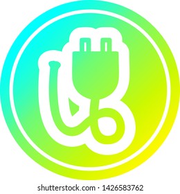 electrical plug circular icon with cool gradient finish