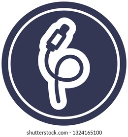símbolo de icono circular de enchufe eléctrico