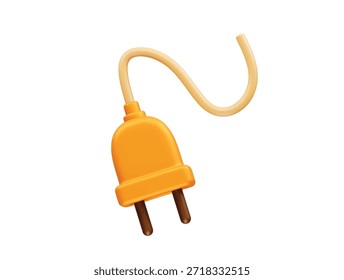 Enchufe eléctrico con el icono del cordón ilustración de la representación 3d