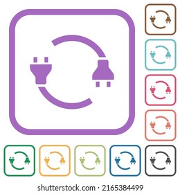 Einfache Symbole für elektrische Stecker und Kabel auf weißem Hintergrund