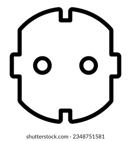 Icono de línea de euro estándar de enchufe eléctrico, concepto de coche eléctrico, signo de enchufe de carga de coche eléctrico en fondo blanco, icono de cable Euro en estilo para y web. Gráficos vectoriales.