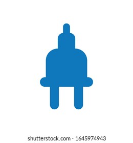 Vector de icono azul de glifo enchufado eléctrico