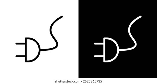 Electrical plug icon concept stroke on white background