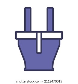 Electrical Plug Icon. Editable Bold Outline With Color Fill Design. Vector Illustration.