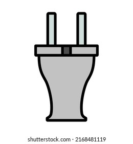 Electrical Plug Icon. Editable Bold Outline With Color Fill Design. Vector Illustration.