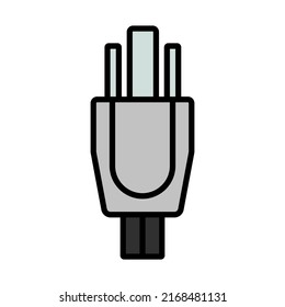 Electrical Plug Icon. Editable Bold Outline With Color Fill Design. Vector Illustration.