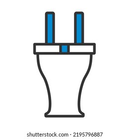 Electrical Plug Icon. Editable Bold Outline With Color Fill Design. Vector Illustration.
