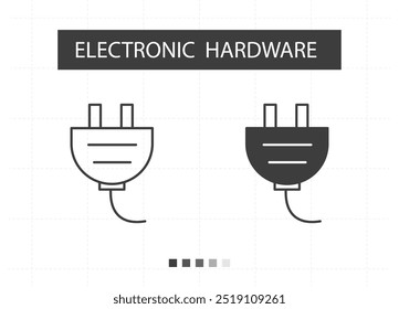 Electrical plug, plug icon, electronic hardware icons