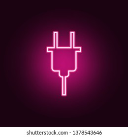 electrical plug icon. Elements of Web in neon style icons. Simple icon for websites, web design, mobile app, info graphics