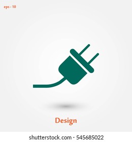 electrical plug icon, flat design best vector icon