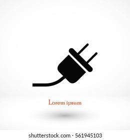 electrical plug icon, flat design best vector icon