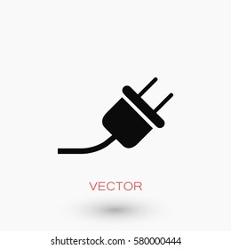 electrical plug icon, flat design best vector icon
