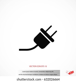 electrical plug icon, flat design best vector icon
