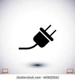 electrical plug icon, flat design best vector icon