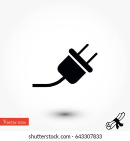 electrical plug icon, flat design best vector icon