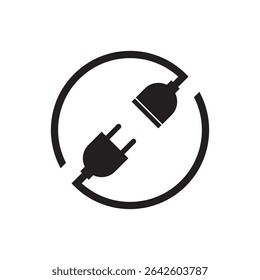 Electrical plug icon illustration element symbol design