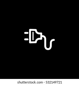 electrical plug icon, isolated, white background