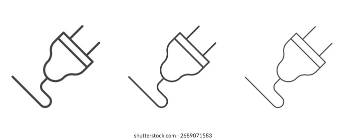 Icono de enchufe eléctrico en estilo de arte de línea para la colección de diseño