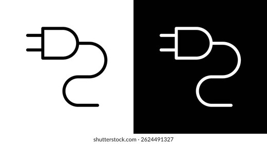 Electrical plug icon. Logotype vector set