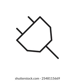 Electrical plug icon Outline set in black and white color