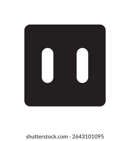  electrical plug icon. Rounded plug vector for use in electronics, device manuals, or socket apps.