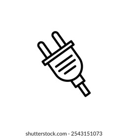 Electrical plug icon set. outlined and solid filled versions.