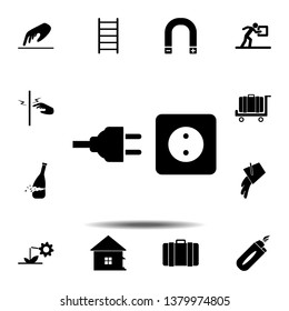 electrical plug icon. Simple glyph, flat vector element of universal icons set for UI and UX, website or mobile application