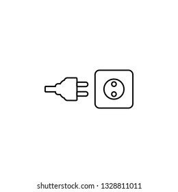 electrical plug icon. Simple thin line, outline vector of universal icons for UI and UX, website or mobile application