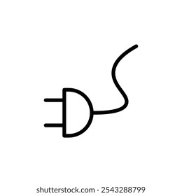 Electrical plug icon symbol collection on white background.