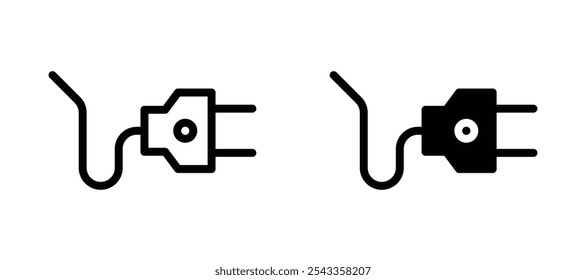 Electrical plug icon symbol collection on white background.