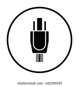 Electrical plug icon. Thin circle design. Vector illustration.