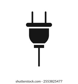 Electrical plug icon Thin line flat illustration