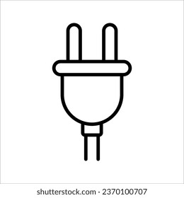Elektrisches Plug-Icon. Elektrostecker-Symbol aus dem Vereinigten Königreich. Draht, Kabel der Energieabschaltung. Vektorgrafik auf weißem Hintergrund
