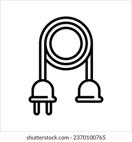 Electrical plug icon. Uk electric plug icon. Wire, cable of energy disconnect. vector illustration on white background