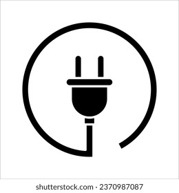 Electrical plug icon. Uk electric plug icon. Wire, cable of energy disconnect. vector illustration on white background
