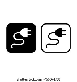 Electrical plug icon vector illustration. Black and white