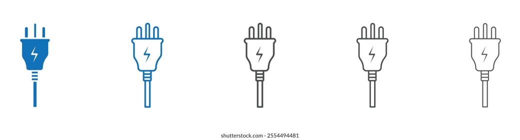 Electrical plug icon vector set collection for web