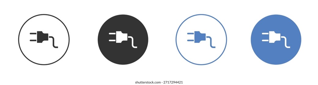 Icono de enchufe eléctrico para Diseño web. pixel perfect flat icons