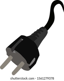 Enchufe eléctrica, ilustración, vector sobre fondo blanco.