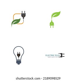Electrical Plug Logo set Concept Vector design