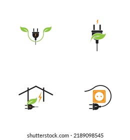 Electrical Plug Logo set Concept Vector design