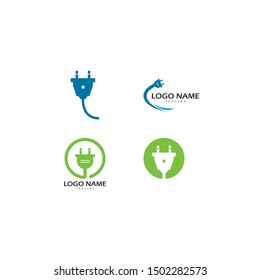 Electrical plug logo vector icon illustration design 