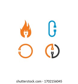 Electrical plug logo vector icon illustration design