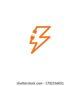 Electrical plug logo vector icon illustration design