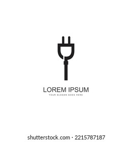 electrical plug logo vector icon illustration design