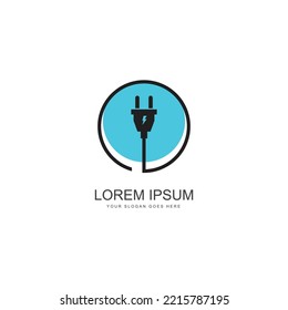 electrical plug logo vector icon illustration design