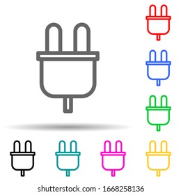 electrical plug multi color style icon. Simple thin line, outline vector of web icons for ui and ux, website or mobile application