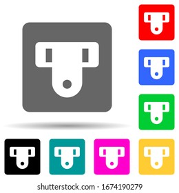 icono de tipo multicolor de enchufe eléctrico. Línea delgada simple, contorno vectorial de iconos web para ui y ux, sitio web o aplicación móvil